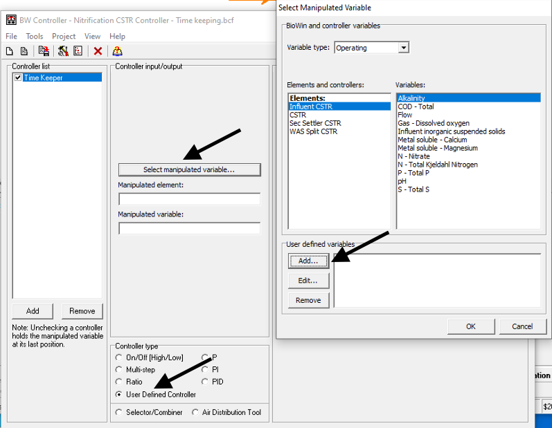 Figure 4: Selecting a user-defined Dummy variable as the manipulated variable in a User Defined Controller.